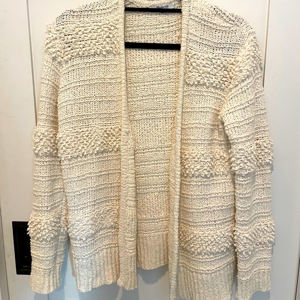 Madewell beige ribbed sweater cardigan